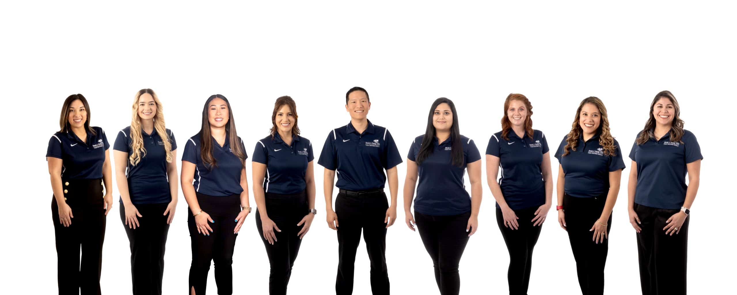 Dentist Corpus Christi Dr. Derek Chang DDS with staff Dentist Corpus Christi Texas staff